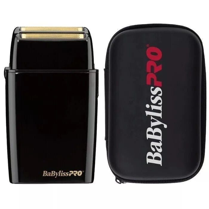 BaBylissPRO FOILFX02 Cordless Black Metal Double Foil Shaver & Case Set FXFS2B