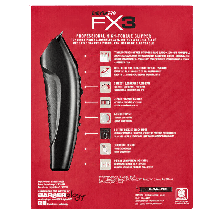 BaBylissPRO FX3 Clipper Black FXX3CB