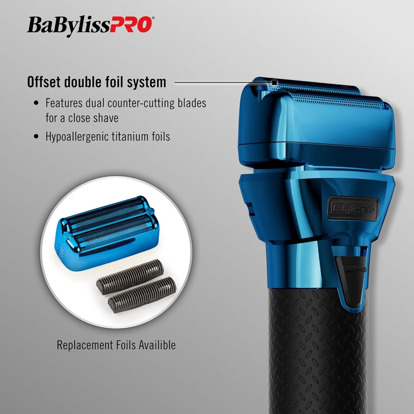 BaBylissPRO FXONE BlueFX Cordless Double Foil Shaver FX79FSBL