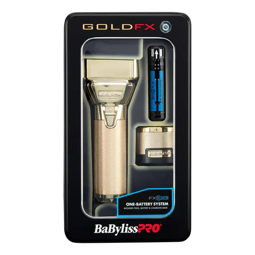 BaBylissPRO FXONE GOLDFX All-Metal Interchangeable-Battery Foil Shaver FX79FSG