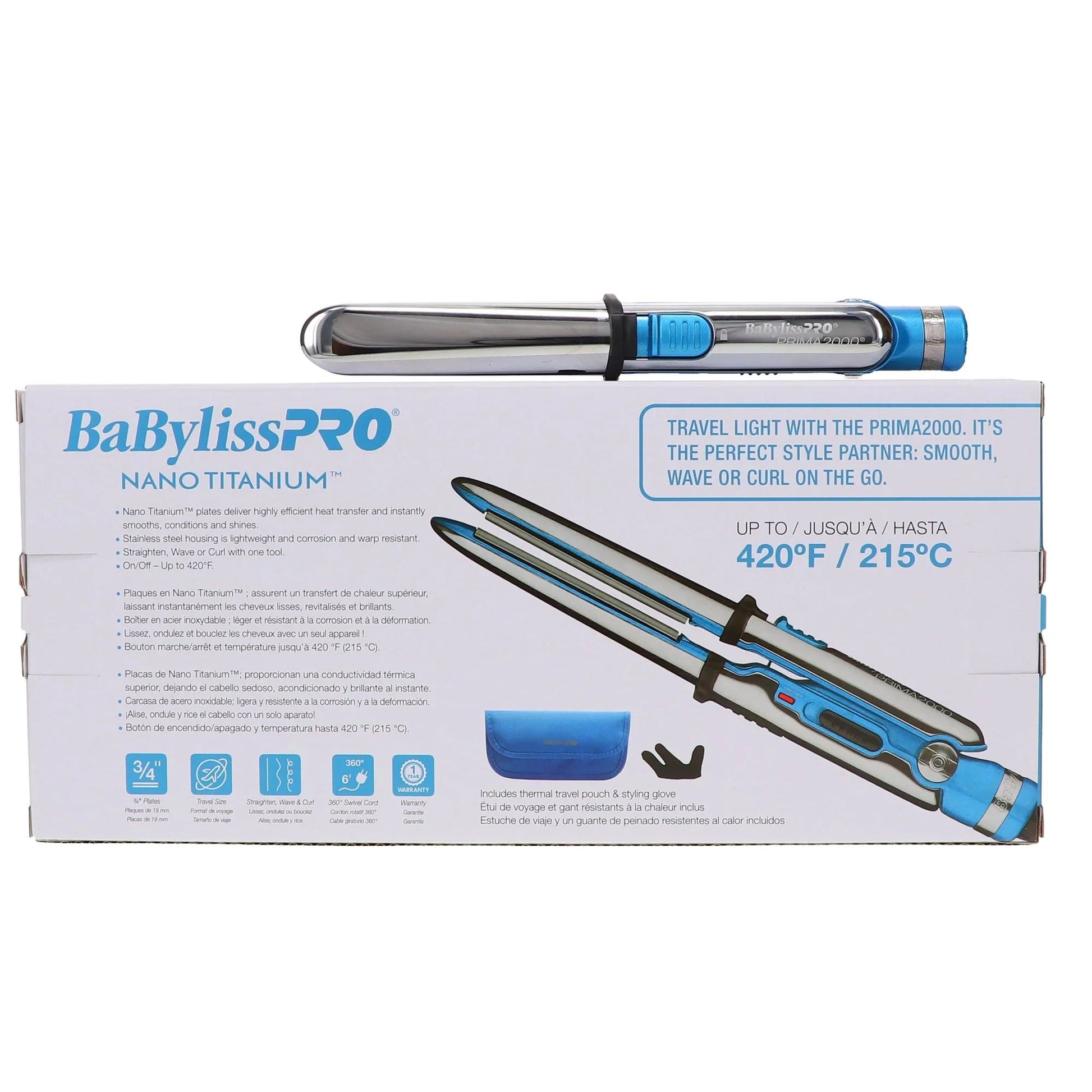 BaBylissPRO Nano Titanium Travel Dryer & Prima 2000 Combo BNT2000UC BNT053TUC