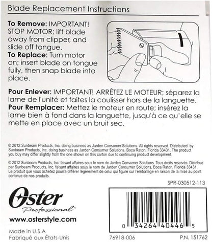 Oster Detachable Blade Size 00000 76918-006