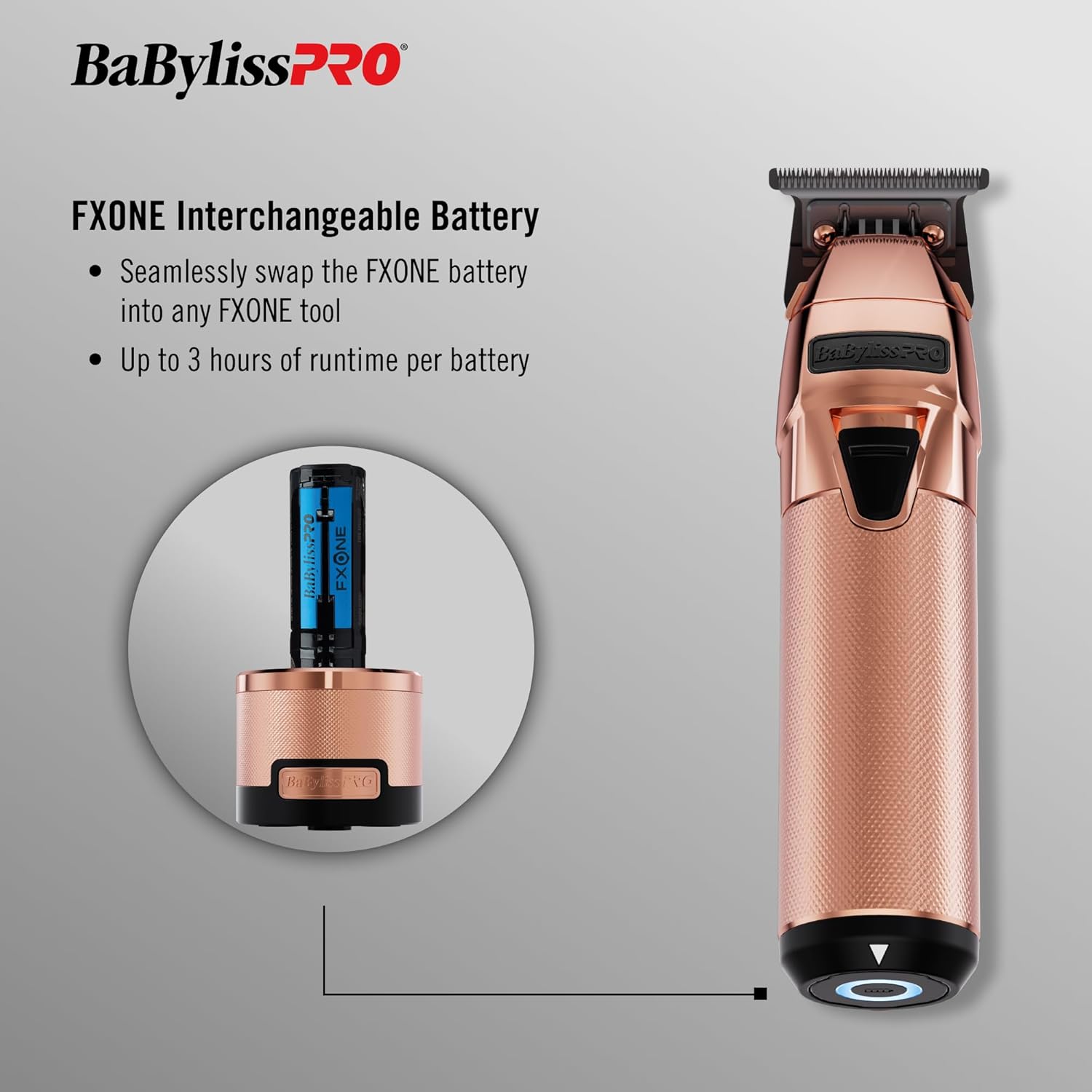 BaBylissPRO FXONE Cordless Trimmer Rose Gold FX799RG